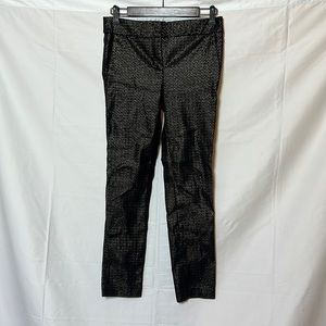 *HOLIDAY PARTY PANTS* Ann Taylor Loft sz 4 Marissa fit black/gold skinny pants